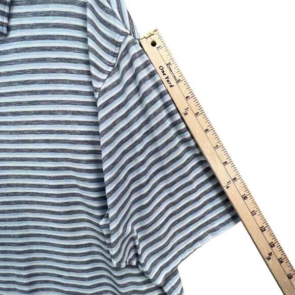 Peter Millar Polo Shirt XXL Blue Stripe Soft Tencel Blend Stretch Quick Dry Golf - Picture 8 of 13